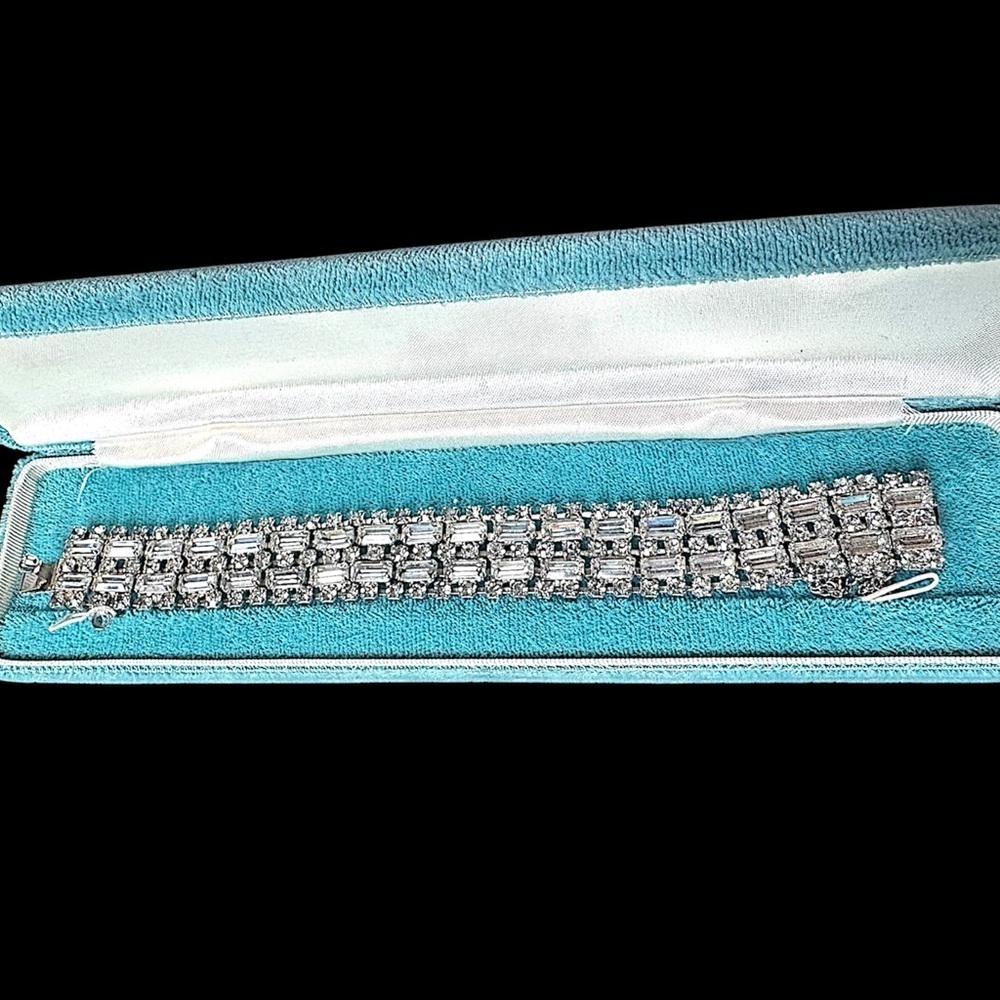 Vintage Clear Rhinestone Bracelet in Original Box